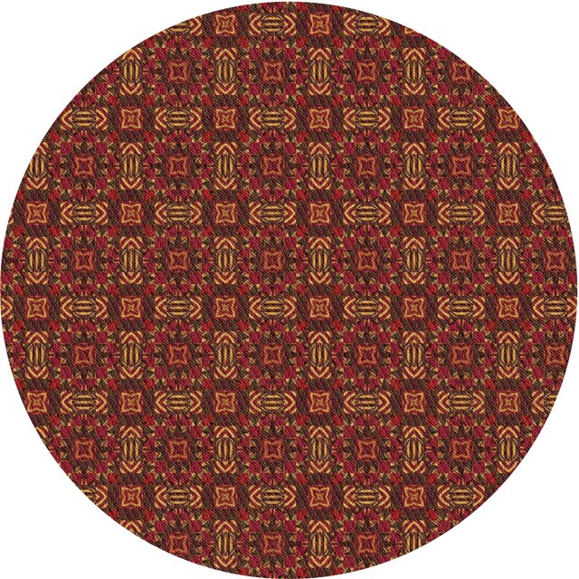 Ahgly Tapis Rond Lavable en Machine Intérieur Transitionnel Rouge Canneberge, 4 Pieds Rond