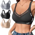 thumbnail image 1 of Kyusrd Plus Size Cut-Off Seamless Bra For Women'S 3Pcs Supportive Full Coverage Wireless Bralette Bra Adjustable Shoulder Straps Bra Soild Color Everyday Athletic Sport Bra, 1 of 9
