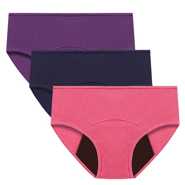 Culottes Menstruelles pour Femmes Flux Abondant, Culottes Réutilisables Anti-Fuites Post-Partum pour Incontinence Menstruelle 3 Pcs