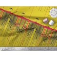 thumbnail image 3 of Soimoi Yellow polyester Crepe Fabric Umbrella & Wild Animal Skin Print Fabric by Yard 42 Inch Wide, 3 of 3