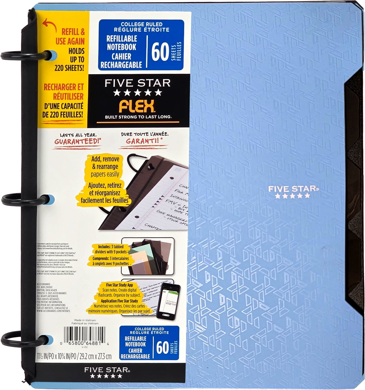 Five Star® Large Flex Notebinder, Blue