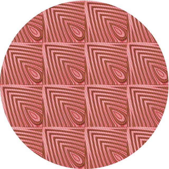Ahgly Company Tapis d'Intérieur Ronds Lavables à la Machine, Style Transitionnel, Rouge Lave, 4 Pieds Rond