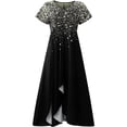 thumbnail image 4 of Lenago Robes Midi Grande Taille pour Femmes Robes d'Été pour Femmes Imprimé Floral Manches Courtes Col en V Robe Plissée Fluide Robes de Plage de Fête en Solde, 4 of 5