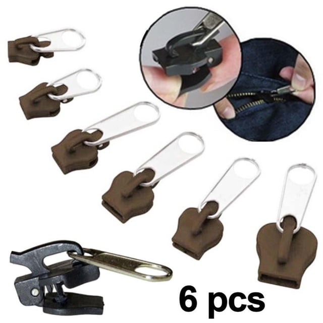Kit de Réparation de Glissière Zip 6 Pcs de Remplacement pour Sacs Vestes Bagages Sacs à Dos