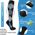 thumbnail image 3 of 5 Pairs Compression Socks for Men & Women 20-30 mmHg Circulation Support Recovery Socks for Nurses, Medical, Running, Cycling, Athletic (L/XL), 3 of 6