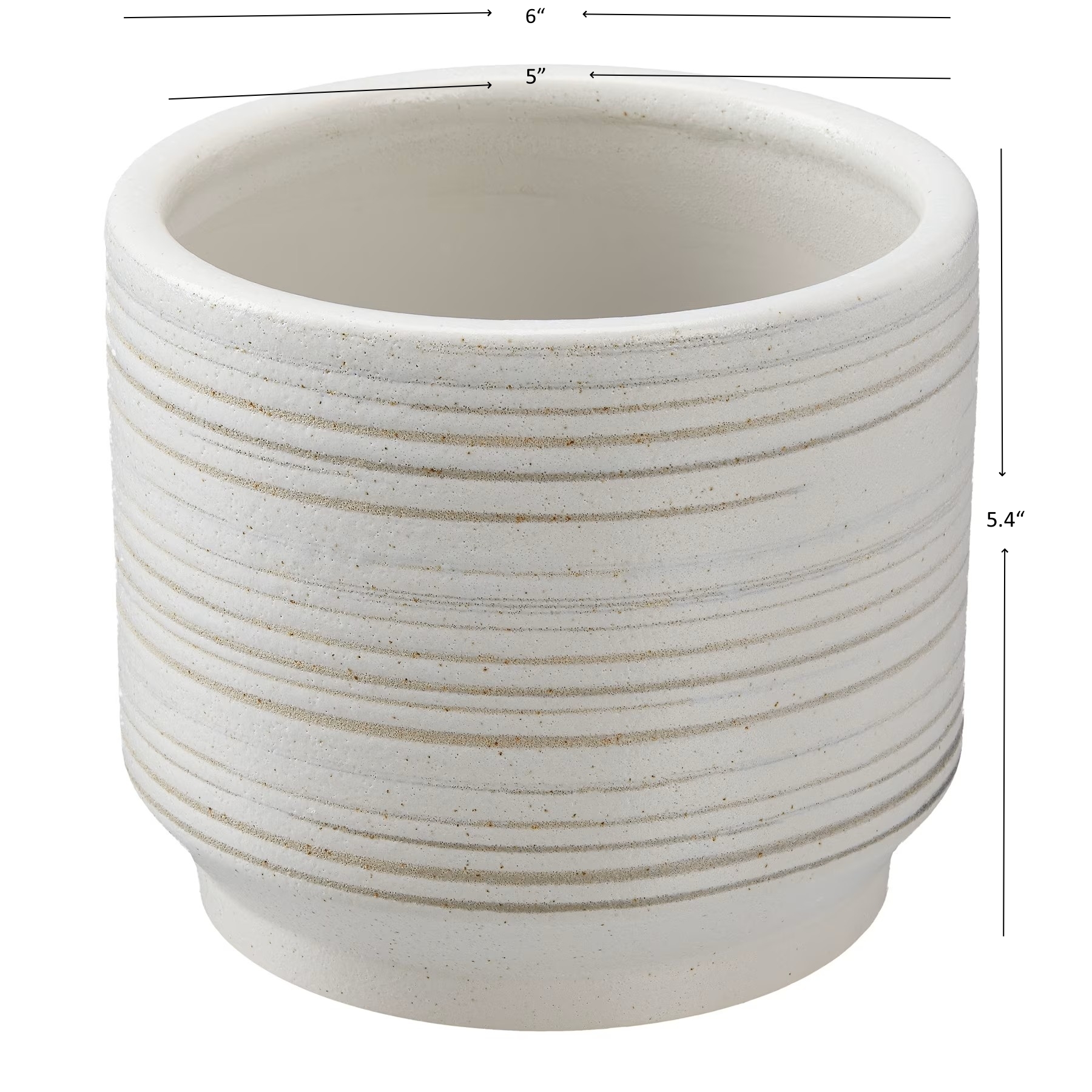 Better Homes & Gardens Céramique Pot à Rayures de 15,2 cm-Blanc
