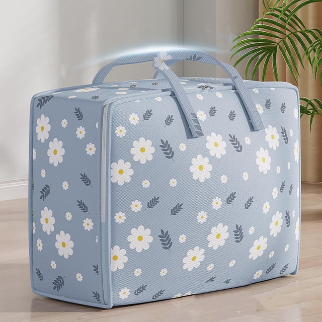 Limited Time Savings,Oversized Quilts Storage Bag, Wardrobe Sorting Storage Box, Portable Zippered Storage Bag for Clothes, | Non-Woven Fabric, Blue-608 $BS$3