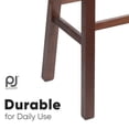 thumbnail image 4 of PJ Wood Classic Saddle-Seat 24 Inch Kitchen, Table, & Bar Counter Stool, Walnut, 4 of 7