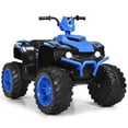 thumbnail image 1 of Costway 12V Kids 4-Wheeler ATV Quad Ride On Car w/ LED Lights Music  USB Navy, 1 of 9
