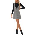 thumbnail image 1 of INSPIRE CHIC Robe Chasuble Sans Manches à Bretelles à Motif Pied-de-Poule pour Femme TP Noir, 1 of 6