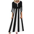 thumbnail image 1 of Cameland Robe Midi Ample à Manches Mi-Longues d'Été Décontractée à Rayures Imprimées pour Femme, 1 of 6