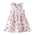 thumbnail image 1 of Yanlir Robe d'Été Sans Manches à Encolure Ronde pour Tout-Petites Filles 1-7 Ans, Robe Décontractée à Imprimé Graphique pour Adorable (Rose, 5 Ans), 1 of 4