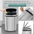 thumbnail image 4 of FDW 13 Gallon (50L) Automatic Sensor Garbage Can, Touchless Kitchen Trash Bin with Lid for Kitchen, Office & Bedroom Use, Stainless Steel, Silver, 4 of 5