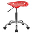 thumbnail image 1 of Siège tracteur rouge vibrant et tabouret chromé, 1 of 9