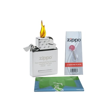 Zippo Yellow Flame Lighter Insert (65800) Plus Six Bonus Flints and a Microfiber Cleaning Cloth