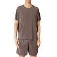 thumbnail image 1 of WRKEKC Ensemble de Pyjama pour Homme Décontracté Col Rond Manches Courtes Short Ensemble de Nuit pour Homme Été Tenue d'Intérieur, 1 of 3