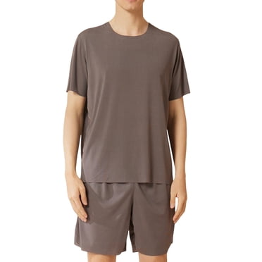 WRKEKC Ensemble de Pyjama pour Homme Décontracté Col Rond Manches Courtes Short Ensemble de Nuit pour Homme Été Tenue d'Intérieur