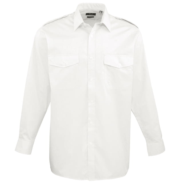 Premier Chemise de Travail Unie pour Homme à Manches Longues de Pilote