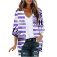 thumbnail image 1 of VEKDONE Blouse Décontractée à Manches Longues pour Femmes avec Poche Cardigan Violet S, 1 of 5