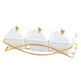 thumbnail image 4 of Compartment Appetizer Food Display Dish Platter with Lid for Wedding Kitchen White, 4 of 8