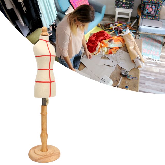 Height Adjustable Female Dress Model Display Torso Body Clothing Forms, Pinnable Mannequin With Wooden Base Stand, White