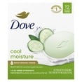 thumbnail image 1 of Dove Beauty Bar 1/4 Moisturizing Cream Cool Moisture, 106 g (12 bars), 1 of 7