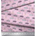thumbnail image 2 of Soimoi Pink Poly Georgette Fabric Floral & Leaves Print Fabric by Yard 52 Inch Wide, 2 of 3