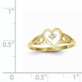 thumbnail image 2 of 10K Yellow Gold Heart CZ Ring, 2 of 2