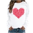 thumbnail image 2 of Styesk Chandails à Manches Longues pour Femmes, Imprimé de Cœur, Hauts de Sortie, T-Shirts Confortables et Doux à Col Rond, Chandail à Enfiler, Mode, Ample, Léger, Chandail en Molleton, Graphique de la Saint-Valentin, Hauts Décontractés, 2 of 3