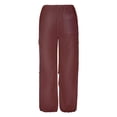 thumbnail image 4 of Bmisegm Women's Plus Size Tethered Straight Cargo Pants, Red, L, 4 of 9