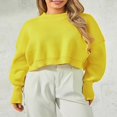 thumbnail image 3 of Ladies‘ Solid Color Knit Sweater with Long Sleeves and Loose Fit, 3 of 9
