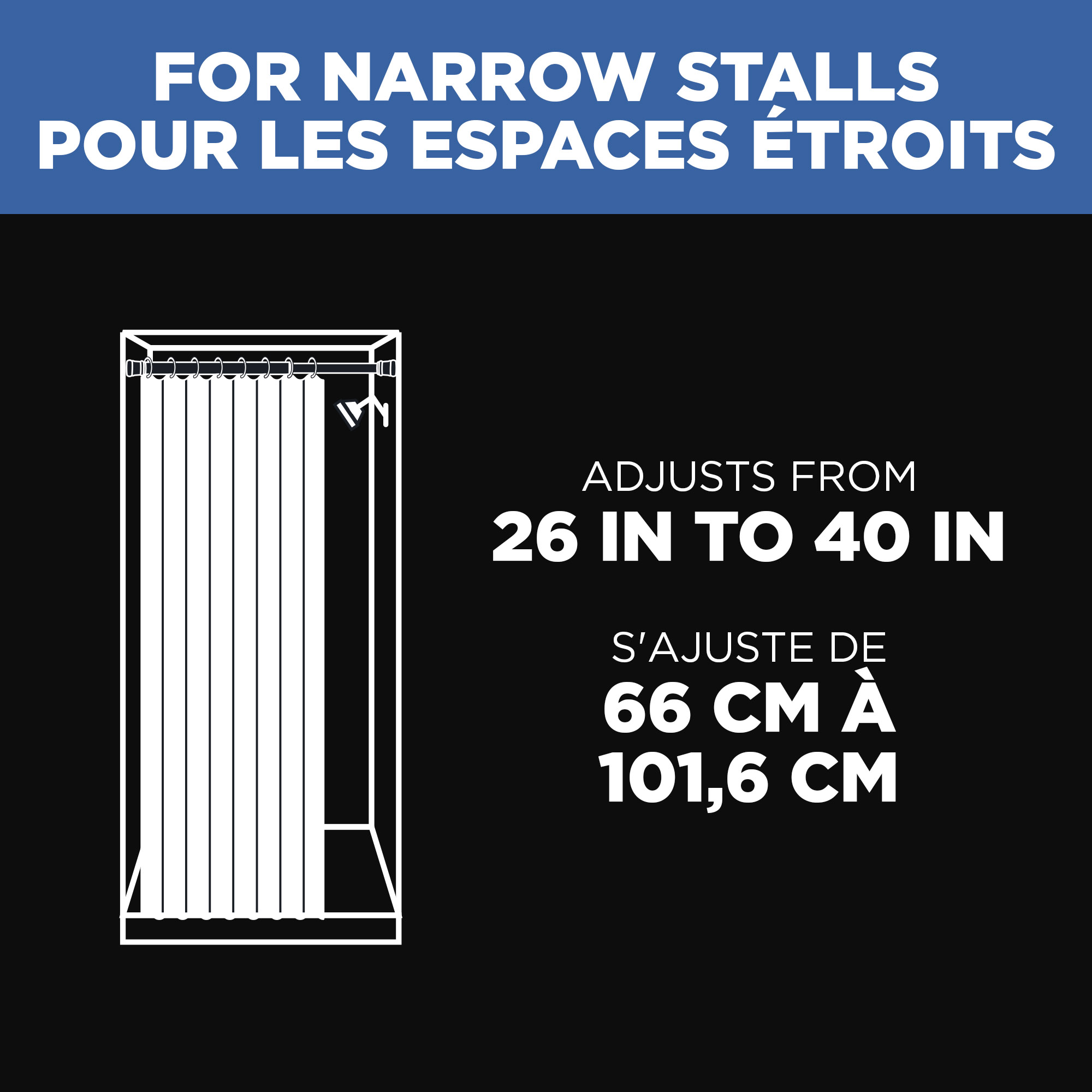 Tringle de rideau de douche à tension ajustable Mainstays Easy Up, sans outils nécessaires