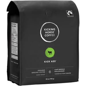 Kicking Horse Coffee - Mélange de cul de kick, sol 100% Arabica Coffee | Rôtissement foncé Tous biologiques & Commerce équitable 708g
