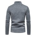 thumbnail image 4 of CEHVOM Men Placket Zipper Design Solid Casual Turtleneck Base Pollover Shirt Blouse Sales, 4 of 8