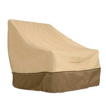 Wweixi Housse de Chaise de Patio, Housse de Siège Profond de Salon, Housse Imperméable pour Mobilier de Pelouse d'Extérieur - Café + Kaki