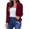 thumbnail image 1 of Timegard Lightweight Jacket Women Long Sleeve Cropped Blazer Casual Business Open Front Work Jackets, 1 of 5