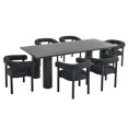 thumbnail image 2 of Modway Nautica 7 Table Set Dining Patio Furniture, Charcoal, 2 of 5