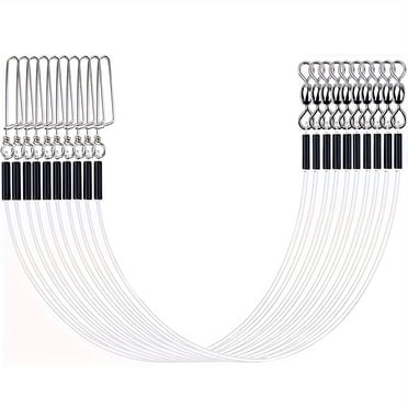 Mosiee Leader de Pêche au Fluorocarbone 20 Lb-80 Lb Leader Invisible en Fluorocarbone avec Torsades et Bouton-Pression Leader en Fluorocarbone Ligne 12 Pcs Pièces