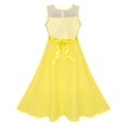 thumbnail image 2 of Robe Fille Jaune en Chiffon Demoiselle d'Honneur Danse Bal Robe Maxi 10 Ans, 2 of 7