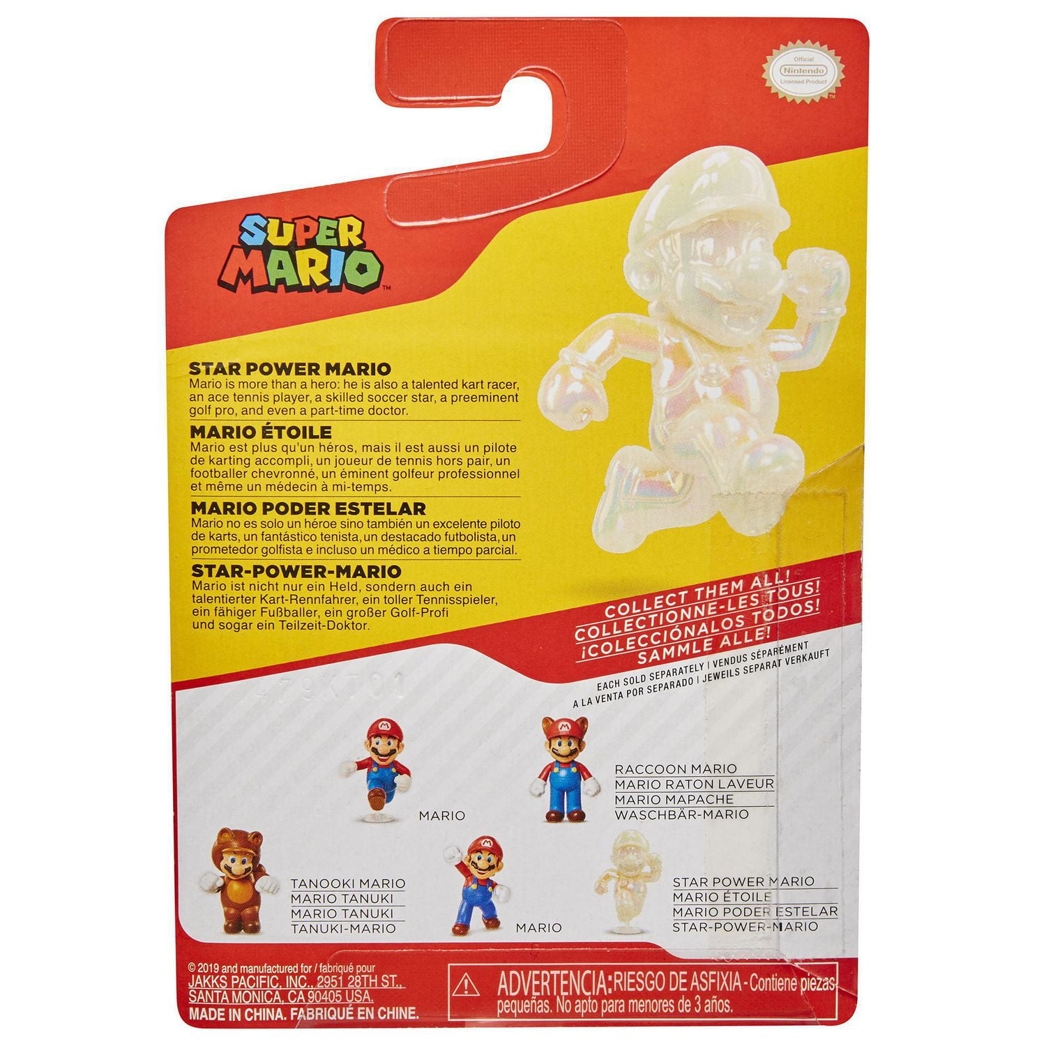 2.5po figurine Nintendo - pouvoir d'étoile courir Mario