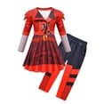 thumbnail image 1 of Combinaisons de Costume Rouges pour Fille, Robe Rouge à Enfiler et Pantalon, Déguisement d'Halloween pour 3-12 Ans, avec Perruque, 1 of 7