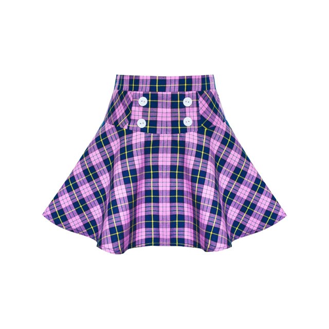 Jupe Fille Tartan Violet Uniforme Scolaire Extensible 13-14 Ans
