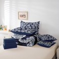 thumbnail image 4 of White Roses Bedding Set Queen Size, Flower Botanical Soft Comforter Set, Florals Blossom Plant Kids Girls (Comforter+Fitted+Flat Sheet+2 Pillowcases+2 Throw Pillow Covers) 7 Pieces Bed Set, 4 of 5
