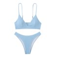 thumbnail image 4 of XZNGL Fashion Women Split Swimsuit Show Waist Solid Color Sexy Bikini, 4 of 9