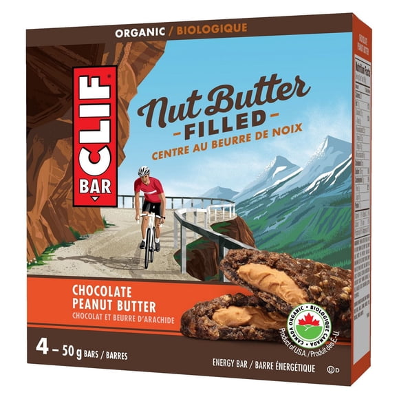 CLIF Bar Nut Butter Organic Chocolate Peanut Energy Bars