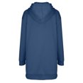 thumbnail image 3 of BADHUB Robe à Capuche Surdimensionnée à Manches Longues pour Femmes, Robe Chandail à Capuche Couleur Unie Tunique Décontractée Ample Chandail Midi avec Poches Offres Prime Day Bleu m, 3 of 5