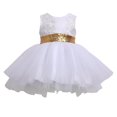 thumbnail image 1 of Robe de Cérémonie pour Tout-Petites Filles, Paillettes, Nœud, Dos Nu, Princesse, Robes de Fête, 1 of 3