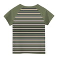 thumbnail image 5 of Économies d'Été! SROBPTY T-Shirts à Manches Courtes pour Tout-Petits, Garçons Tout-Petits Mode Col Rond à Rayures Imprimé Manches Courtes Vert Armée, 9 Ans, 5 of 5