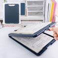 thumbnail image 2 of pitrice Storage Bag Writing Clipboard Paper Organizer Simple Style Exquisite Long-lasting Student Accessories Practical Dark Blue, 2 of 9