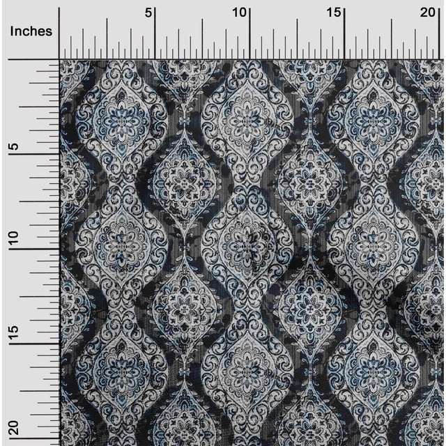 oneOone Rayon Blue Fabric Block Dress Material Fabric Print Fabric By The Yard 56 Inch Wide
